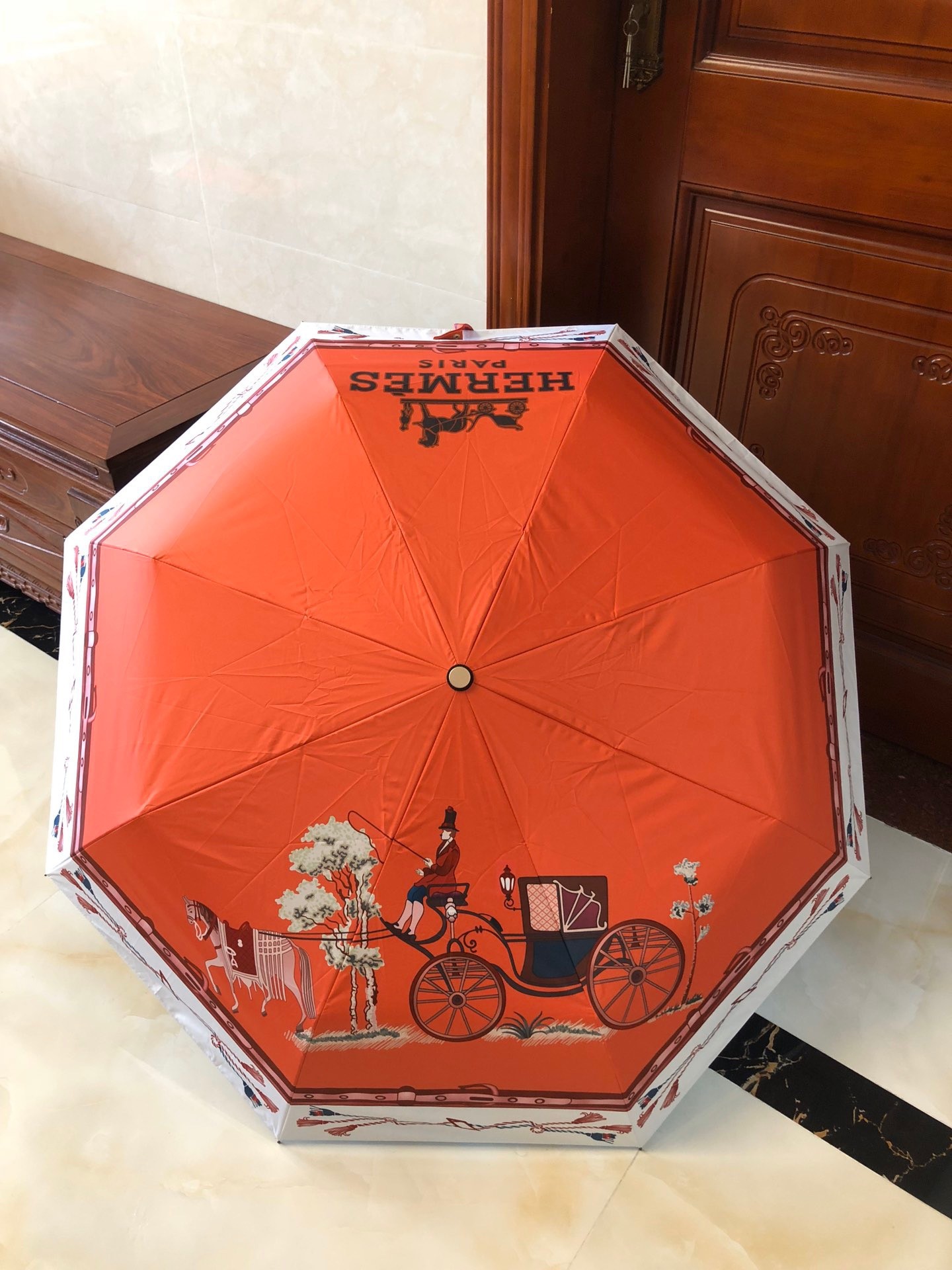 伞【hermes】爱马仕一辆马车遮阳伞雨伞