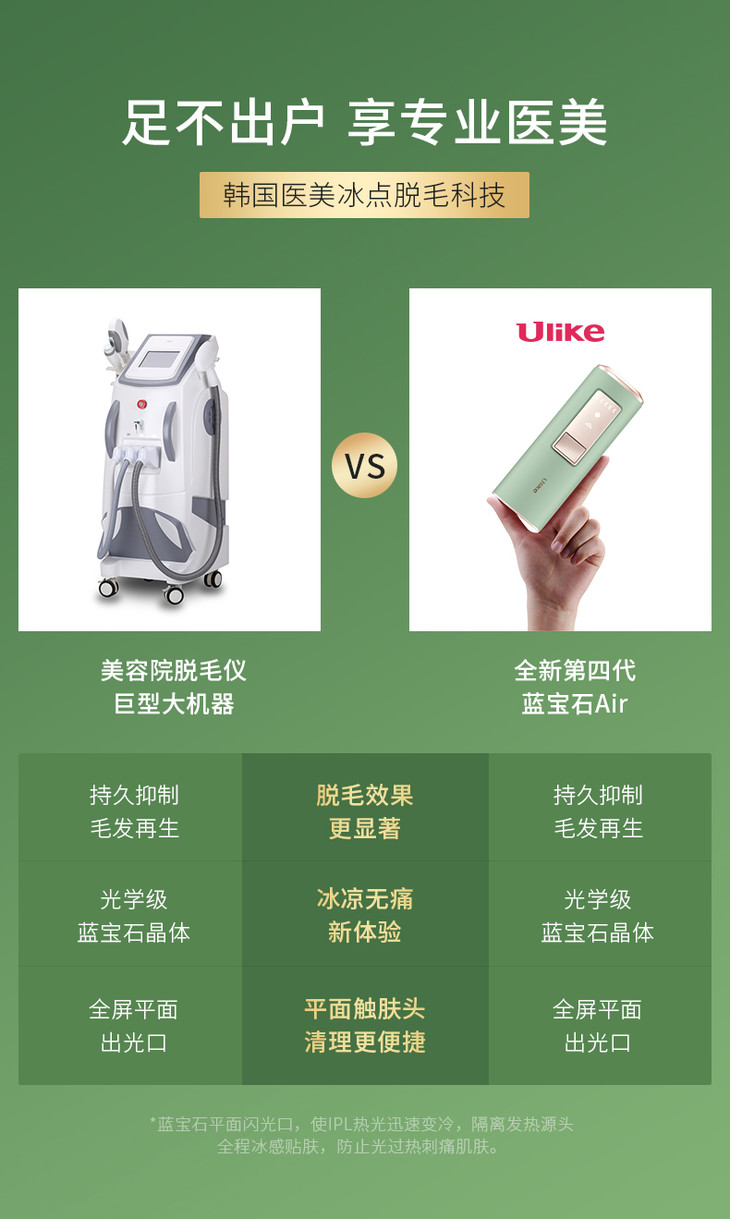 85直播ulike强效冰点激光脱毛仪冰点无痛不伤皮肤不限次数