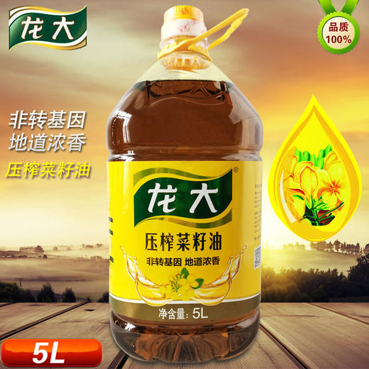 龙大 食用油 非转基因 压榨菜籽油 5l