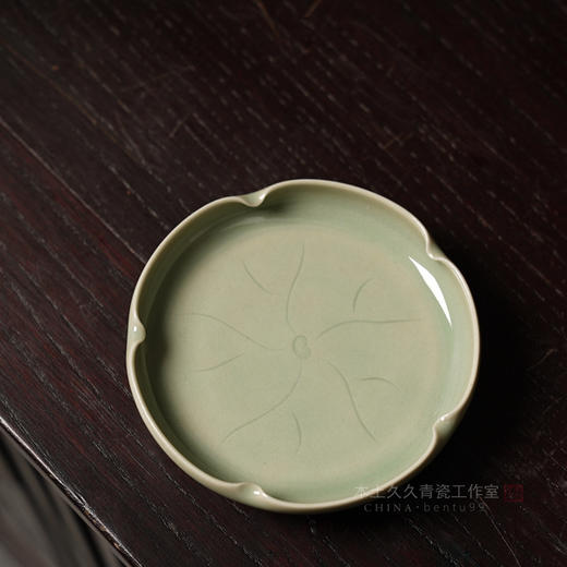 【本土久久】刘光伟纯手工杯 龙泉青瓷功夫茶具主人杯茶盏套盏 莲瓣一