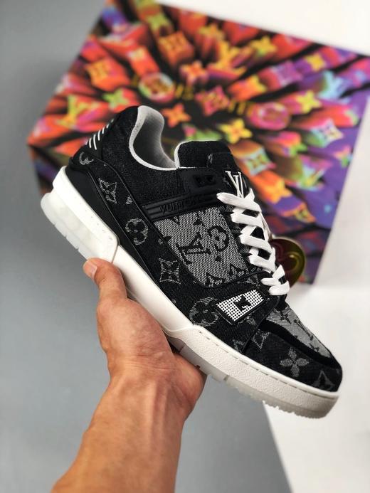 男鞋louisvuitton2020春款1vtrainer牛仔蓝休闲板鞋lv鞋