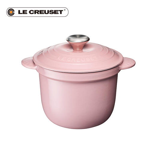 法国lecreuset酷彩双盖养生锅黑珐琅铸铁锅18cm