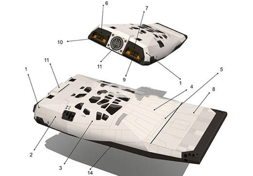 3d立体纸模型星际穿越徘徊者号飞船