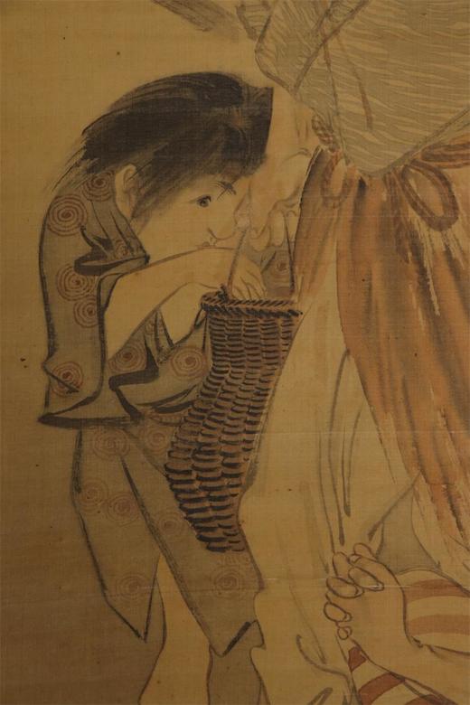 日本古画 日本名家藤村静村作品《渔樵问答图》—7731