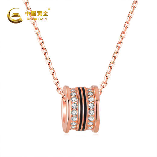 【御儿专享】中国黄金 s925银镶锆石小蛮腰吊坠