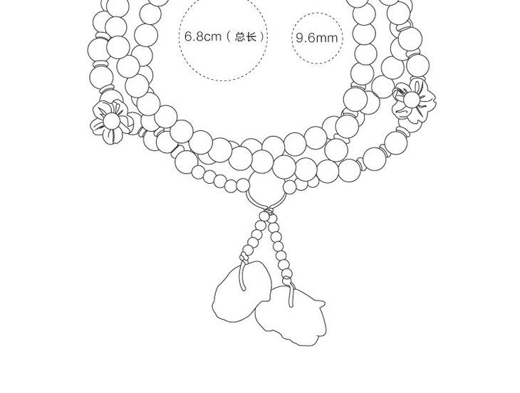 醍醐石榴石女人石贝壳花朵手串三圈
