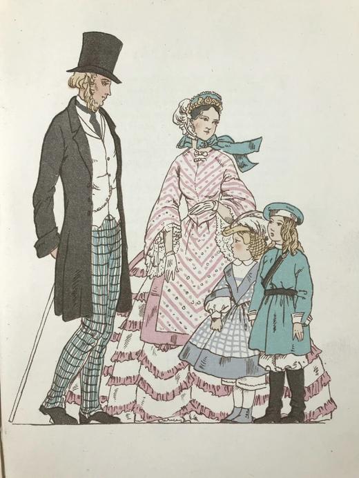 1929年十九世纪英国服饰图赏40页精美插图漆布精装18开