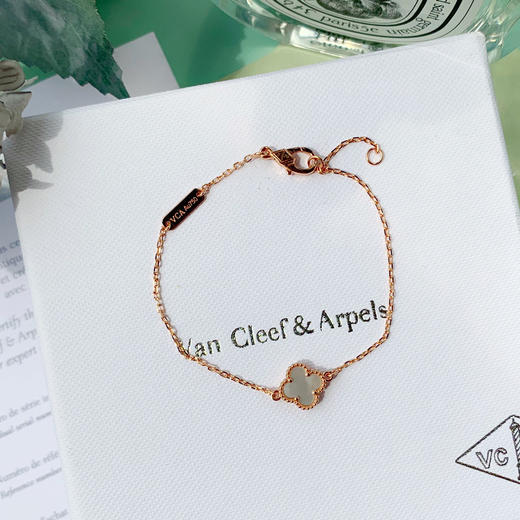 vancleefarpels梵克雅宝独家渠道货源四叶草手链925纯银真空电镀18k金