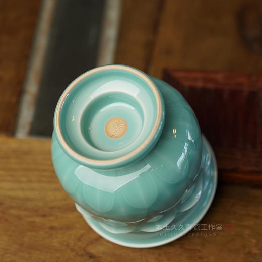 【本土久久】杨乐平纯手工莲纹尊式炉 龙泉青瓷陶瓷器茶桌摆件 弟窑粉