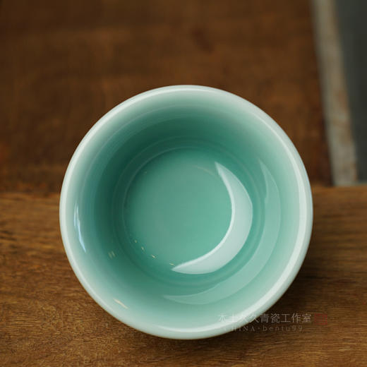 【本土久久】杨乐平手工如意盖碗 龙泉青瓷茶具粉青敬茶碗茶杯 普洱茶
