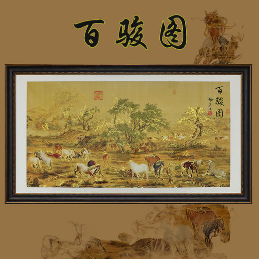 《百骏图》工艺美术大师张向东作品,景泰蓝金丝珐琅故宫传统工艺掐丝