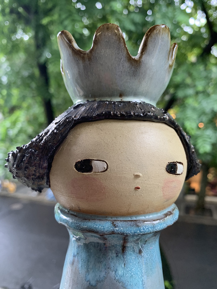 福田手作陶艺作品 娃娃花瓶系列