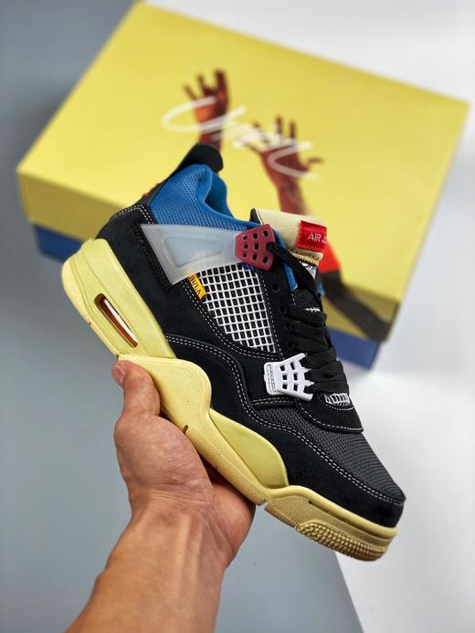 男鞋unionlaxairjordan4retrooffnoir黑蓝红棕黄篮球鞋aj4