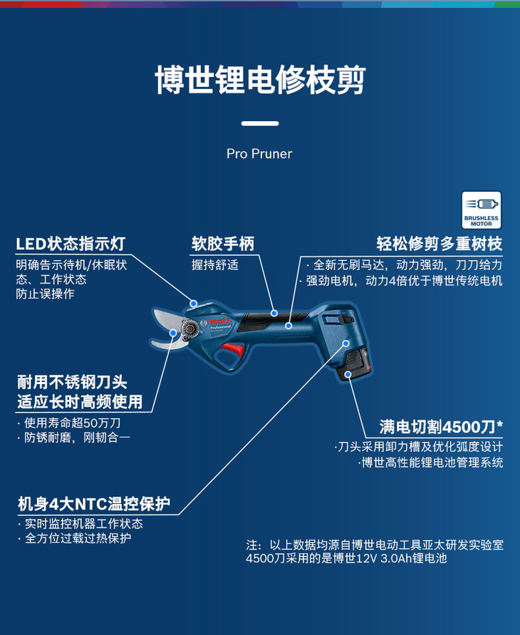 [全新]博世(bosch)12v锂电修枝剪pro pruner 单电版 - 博世电动工具