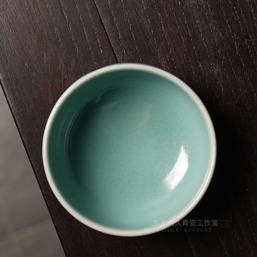 本土久久张守瑞纯手工杯龙泉青瓷茶具品茗杯普洱茶杯主人杯天青釉莲瓣