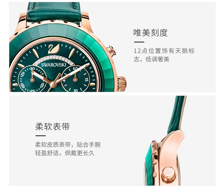 4、施华洛世奇绿水鬼手表中的3只小表图解：我买的施华洛世奇粉水鬼手表是真是假，我能分辨吗？ 