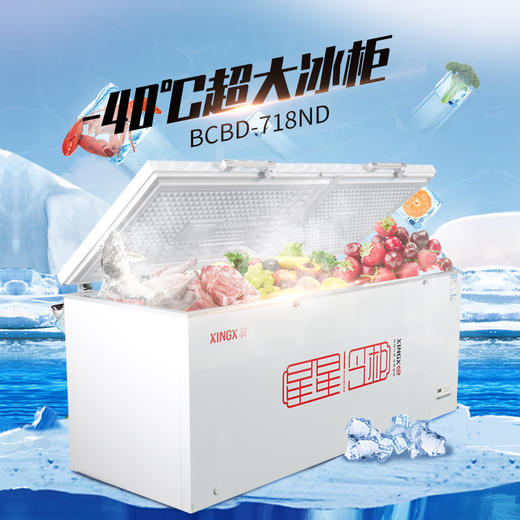 xingx星星商用大冰柜电脑温控bd/bc-718nd冷冻冷藏转换单温深冷柜