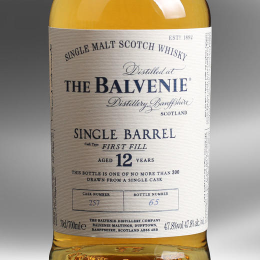 百富12年单桶陈酿单一麦芽威士忌balvenie single barrel