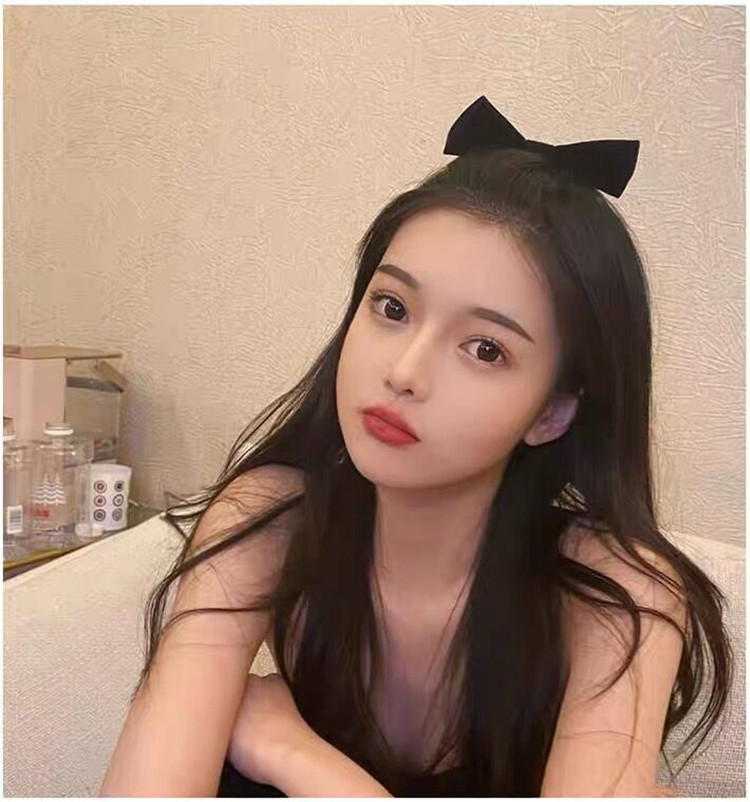 潘玉润同款立体蝴蝶结顶夹可爱兔耳朵丝绒发夹甜美百搭气质发饰
