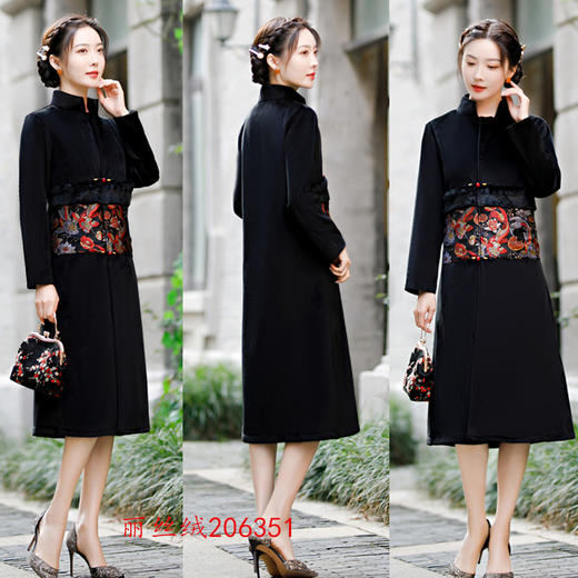 【女装旗袍】加绒加厚丽丝绒长袖旗袍 2020秋冬款宽松a版外套旗袍q5