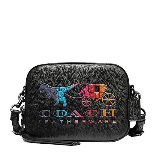 香港直邮coach蔻驰女士黑色马车图案单肩斜挎包69417gmbk