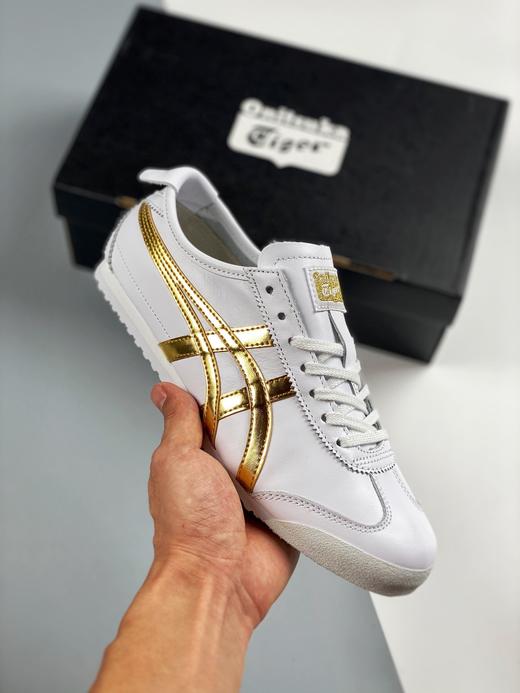 男女鞋asics鬼冢虎白金配色休闲跑步鞋tiger皮面