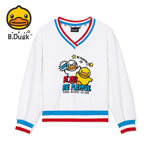 d357bduck小黄鸭成人装v领卫衣mbf5108021
