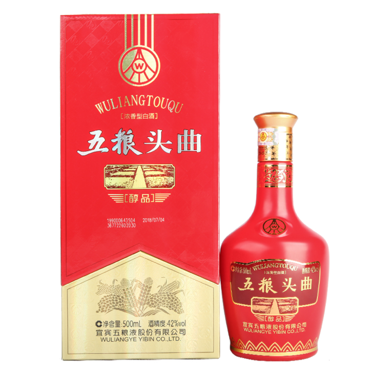 【五粮液】42度五粮头曲醇品500ml*6瓶