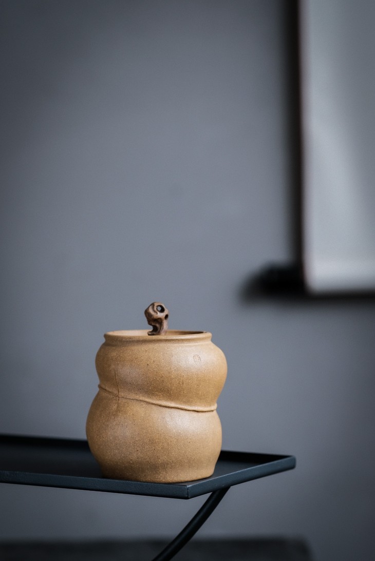 『竹石茶入』茶叶罐储茶器