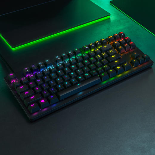 雷蛇razer 猎魂光蛛竞技版 线性光轴 机械键盘 有线键盘 游戏键盘 87