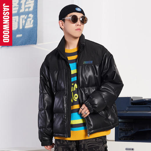 jasonwood坚持我的羽绒服2020年新款男款潮牌亮面短款
