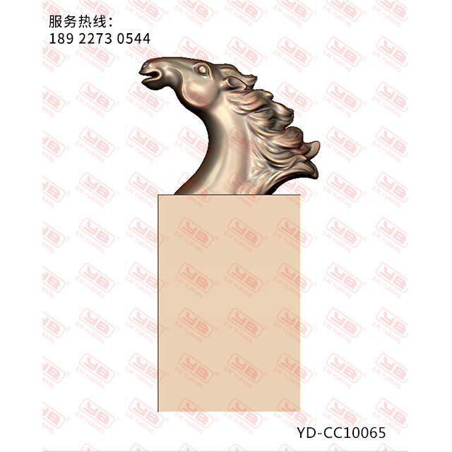 yd-cc10065马头方印章 立体圆雕雕刻图纸