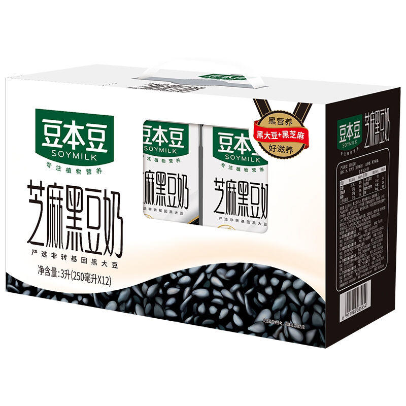 豆本豆 芝麻黑豆奶 3升(250ml*12)\提