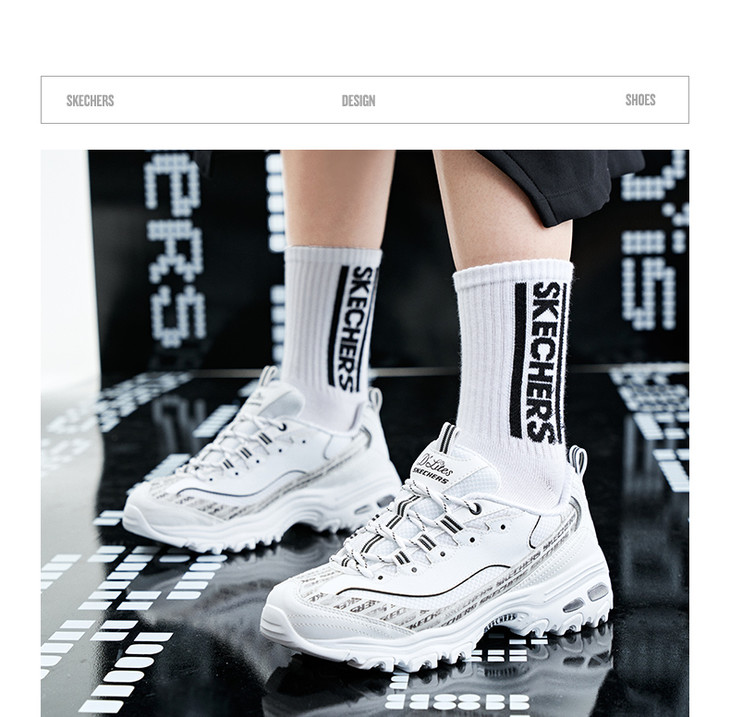 吴宣仪同款skechers斯凯奇冬季新品老爹鞋十周年钻石纪念版熊猫鞋缓震