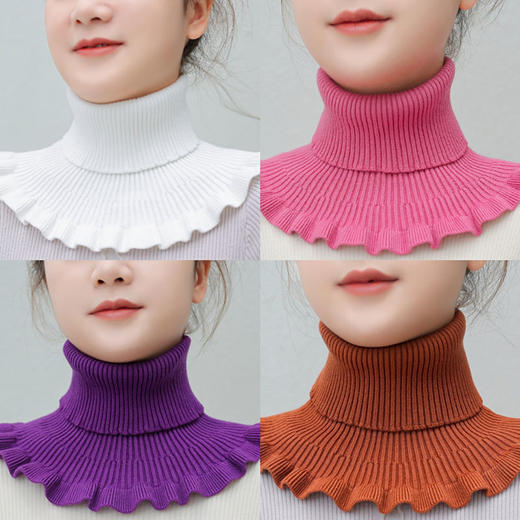 jxg围脖女套头秋冬保暖脖套护颈椎百搭装饰假领子针织高领毛线衣领