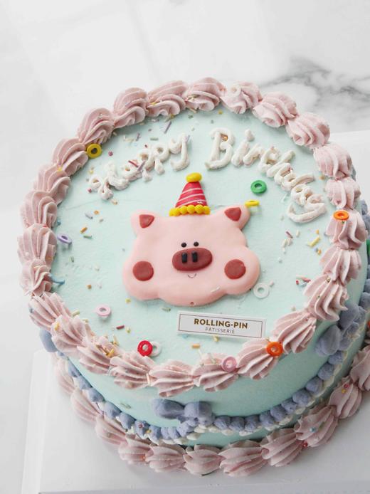 猪猪可爱手绘蛋糕(零卡糖)