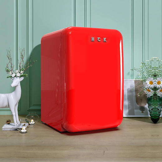hck哈士奇bc130rdc复古冰箱家用客厅家用小型单门冷藏冷冻网红进口