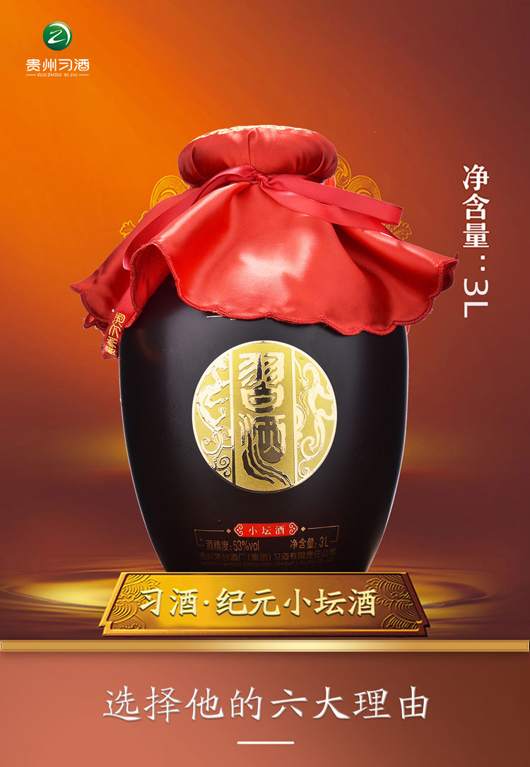 2013年纪元小坛酒咖啡色酱香53度3l一坛装