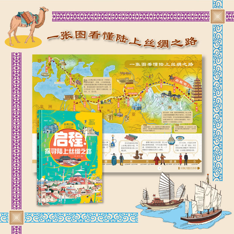 《丝绸之路-人文历史绘本》(路上丝绸之路 海上丝绸之路)2册套装