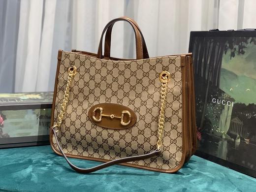 古驰gucci 1955马衔扣托特包 中号双提手托特包 型号:621144 时尚女士