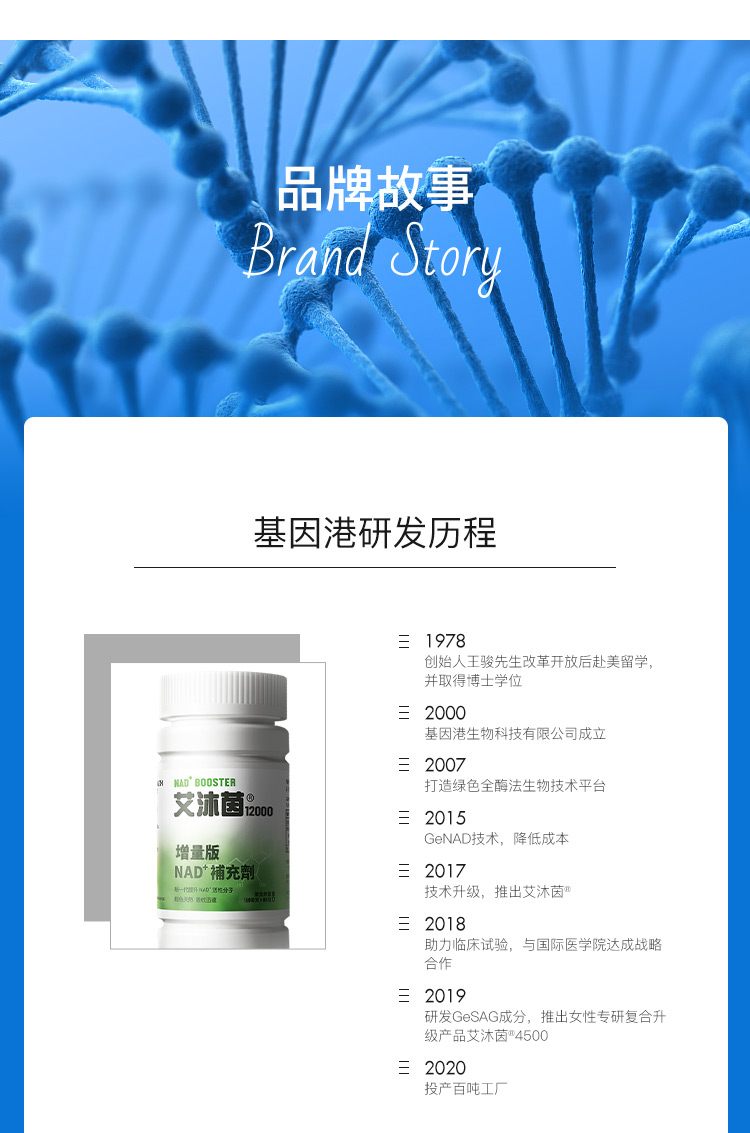 女性专研复合版基因港艾沐茵nmn4500mgβ烟酰胺单核苷酸genad补充60粒