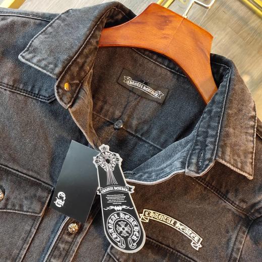 克罗心chromechromehearts21ss十字架皮标牛仔外套