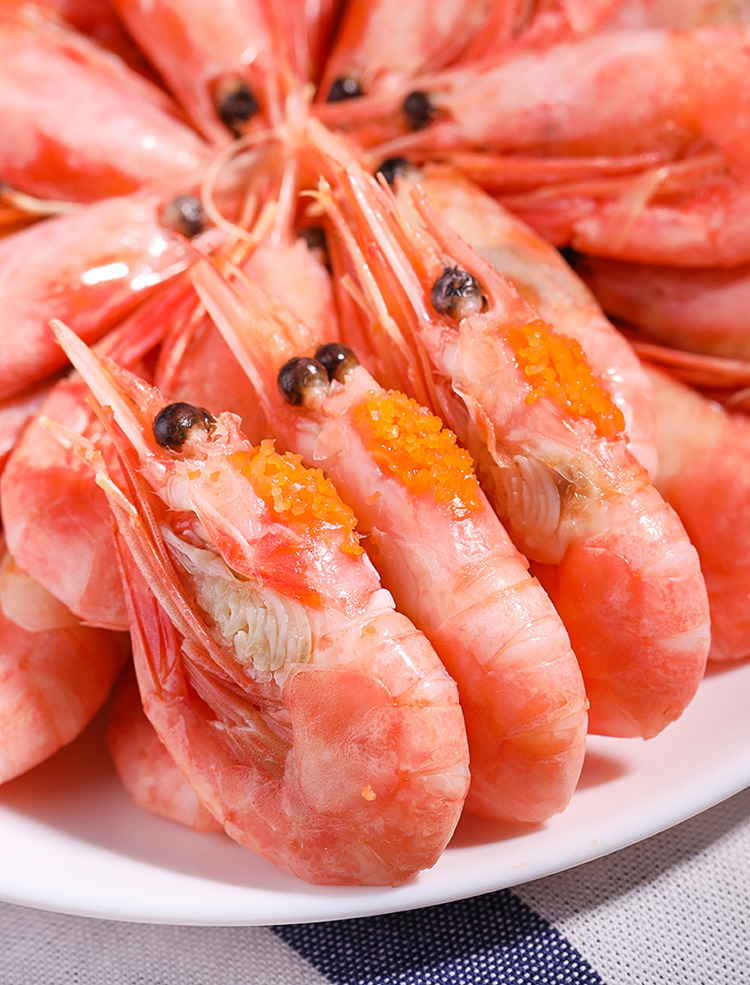 11一折起】真4斤北极虾新货头籽 熟冻甜虾冰虾 2kg 盒装 80-100规格