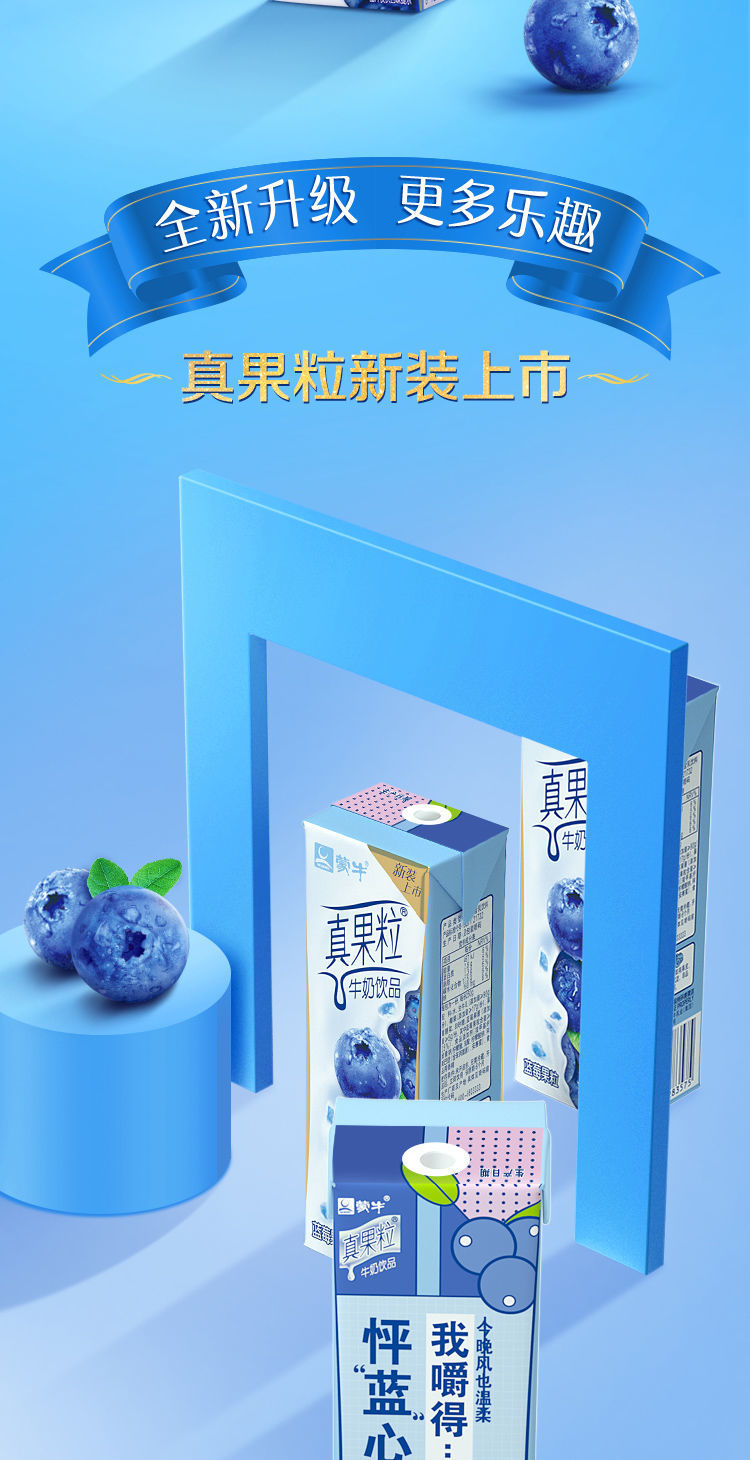 真果粒蓝莓果粒牛奶饮品250g12盒