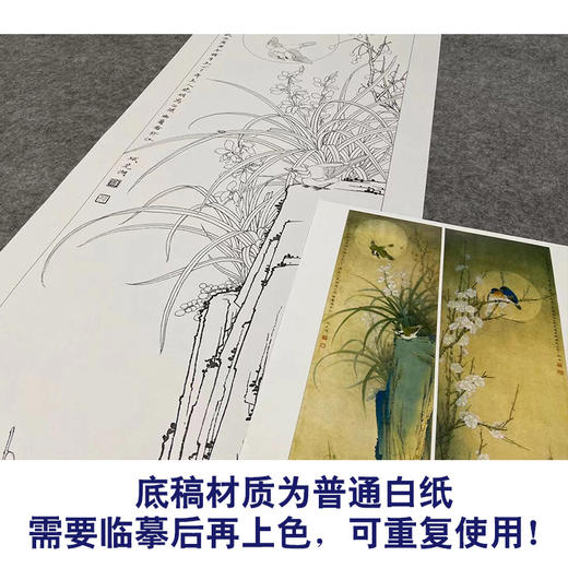 四条屏李晓明工笔花鸟画白描稿梅兰竹菊多种白描尺寸可选ka32