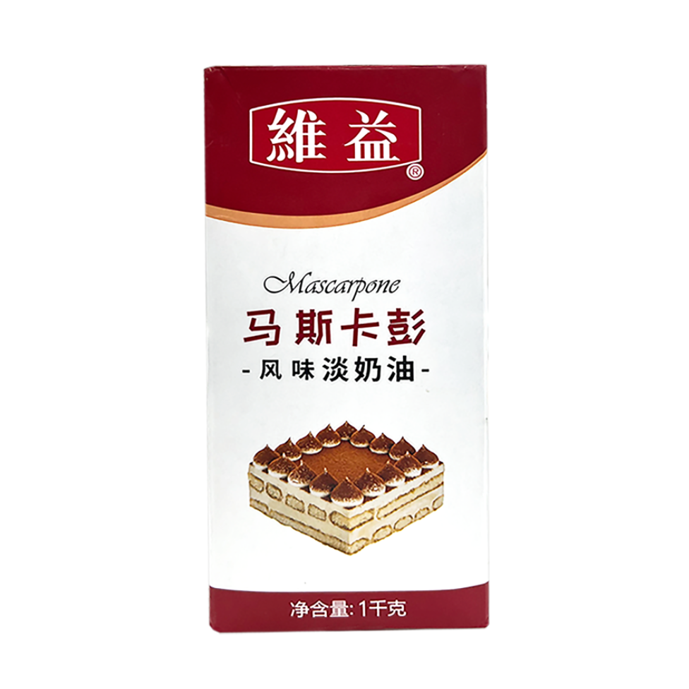 马斯卡彭风味淡奶油/乳脂24.4%维益/20520/冷藏/2-7 1kg