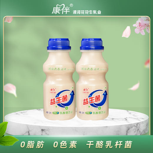 康伴漯河花花牛乳酸菌益生菌0脂肪338ml瓶装酸奶饮品