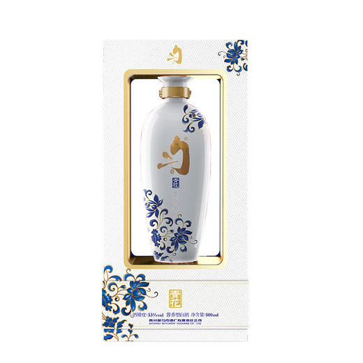 都匀匀酒53青花酱香型白酒瓶装500ml酒体晶莹回味悠长