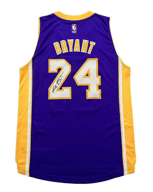 收藏系列kobe科比湖人队紫色24号亲笔签名篮球球衣