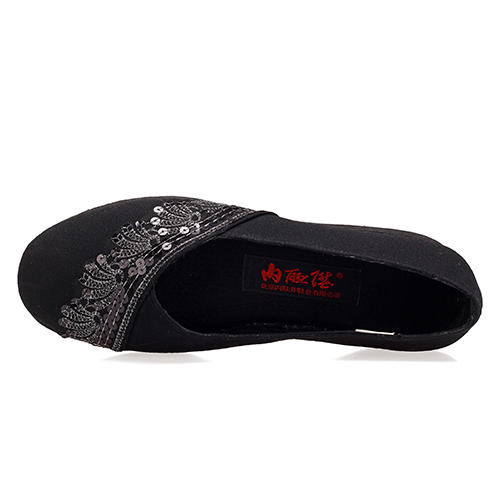 内联升女鞋手工单鞋千层底毛料花边海元8702A 商品图1